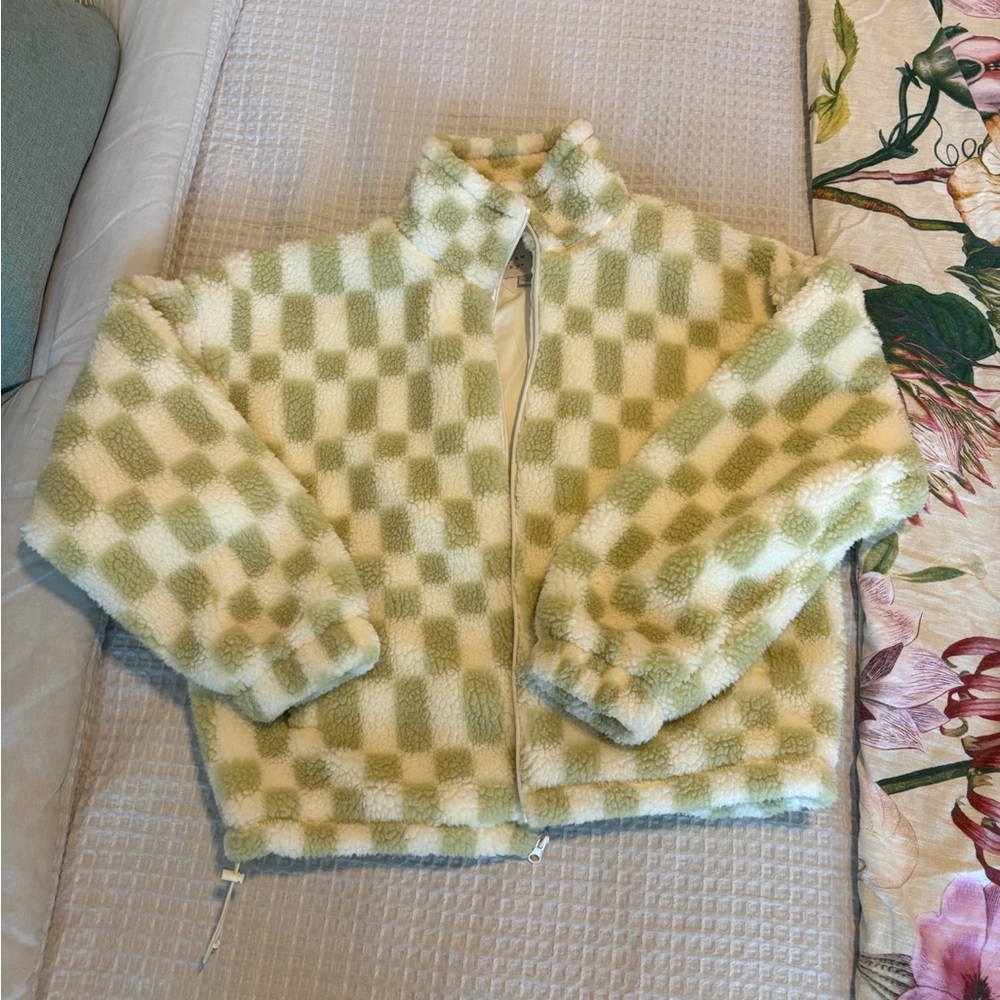 A New Day Green and Cream Fleece Jacket